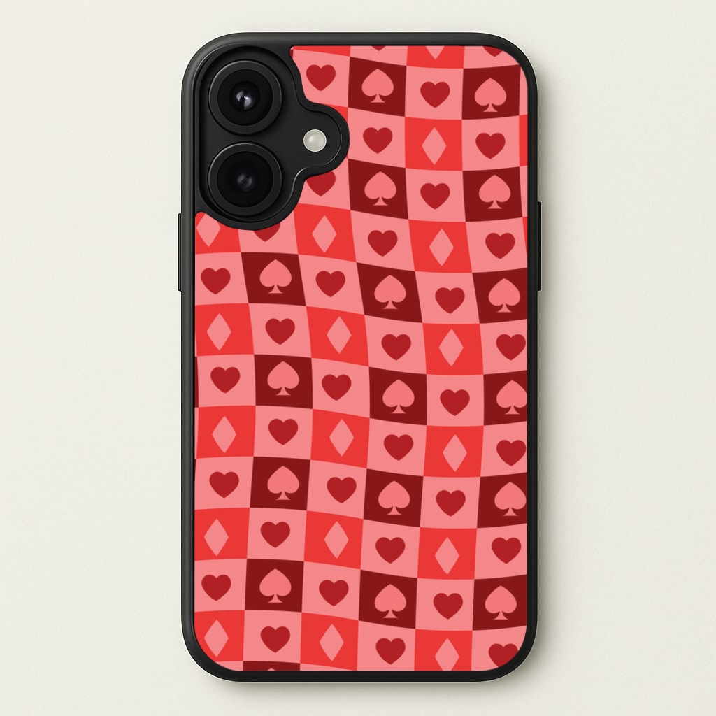 Card Suits Pattern Red Phone Case for iPhone 17