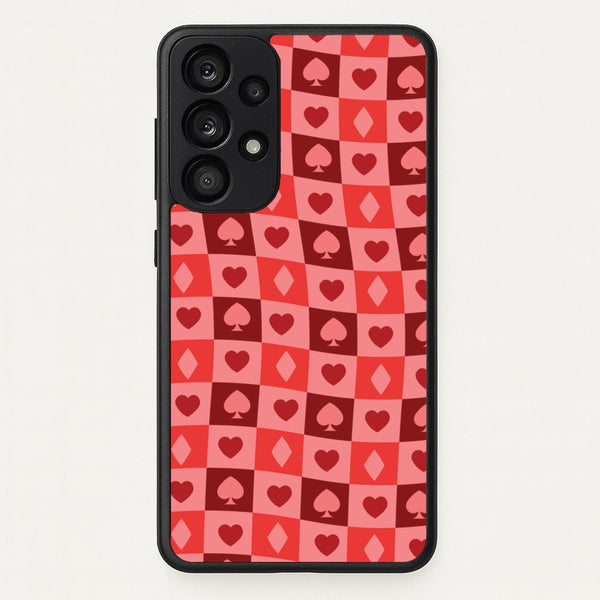 Card Suits Pattern Red - Clean Girl Aesthetic Phone Case for Galaxy A53