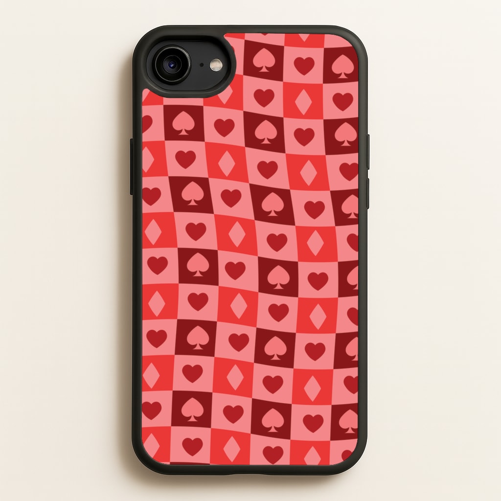 Card Suits Pattern Red - Clean Girl Aesthetic Phone Case for iPhone 6 / 7 / 8 / SE