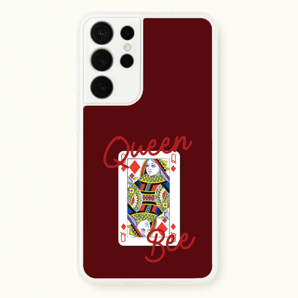 Queen Bee Playing Card - Clean Girl Aesthetic Phone Case for Galaxy S21 Ultra