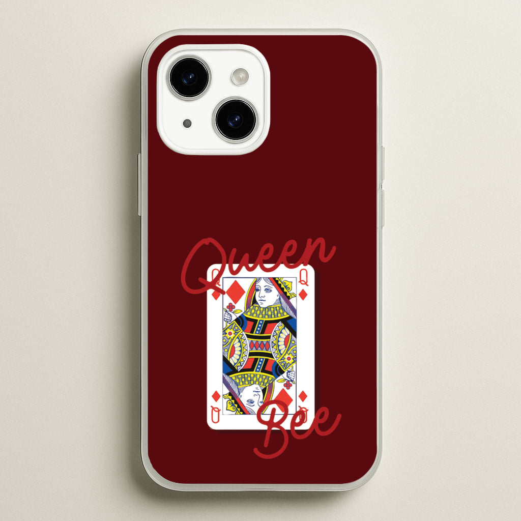 Queen Bee Playing Card - Clean Girl Aesthetic Phone Case for iPhone 15 Plus