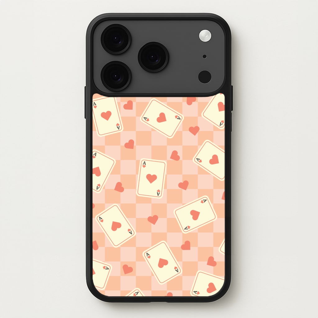 Cute Playing Cards And Hearts Pattern Phone Case for iPhone 17 Pro Max