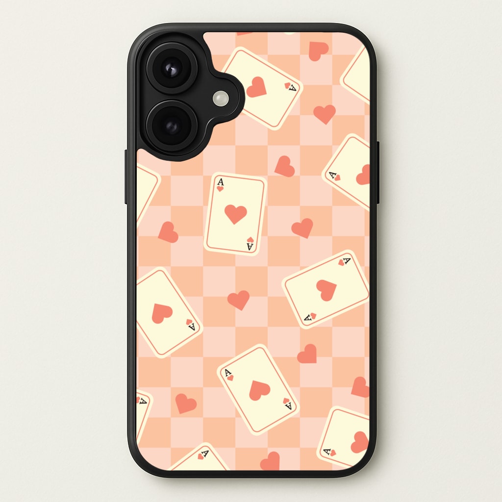 Cute Playing Cards And Hearts Pattern Phone Case for iPhone 17