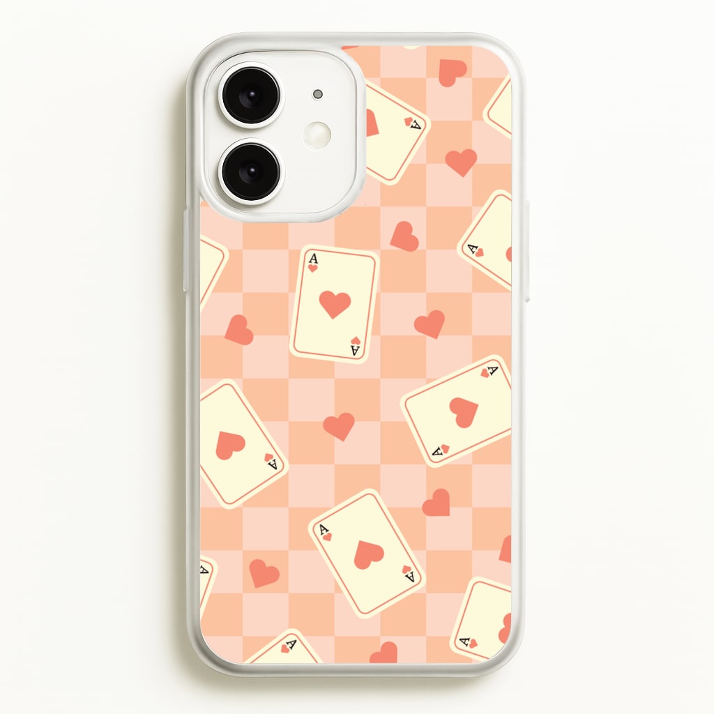 Cute Playing Cards And Hearts Pattern - Clean Girl Aesthetic Phone Case for iPhone 11