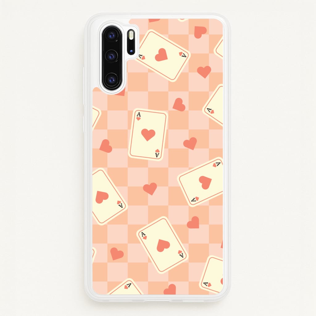 Cute Playing Cards And Hearts Pattern - Clean Girl Aesthetic Phone Case for Huawei P30 Pro