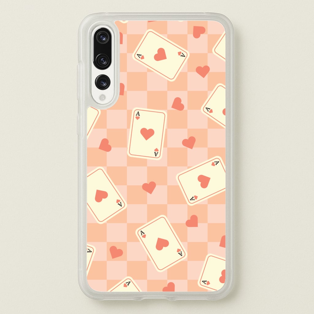 Cute Playing Cards And Hearts Pattern - Clean Girl Aesthetic Phone Case for Huawei P20 Pro
