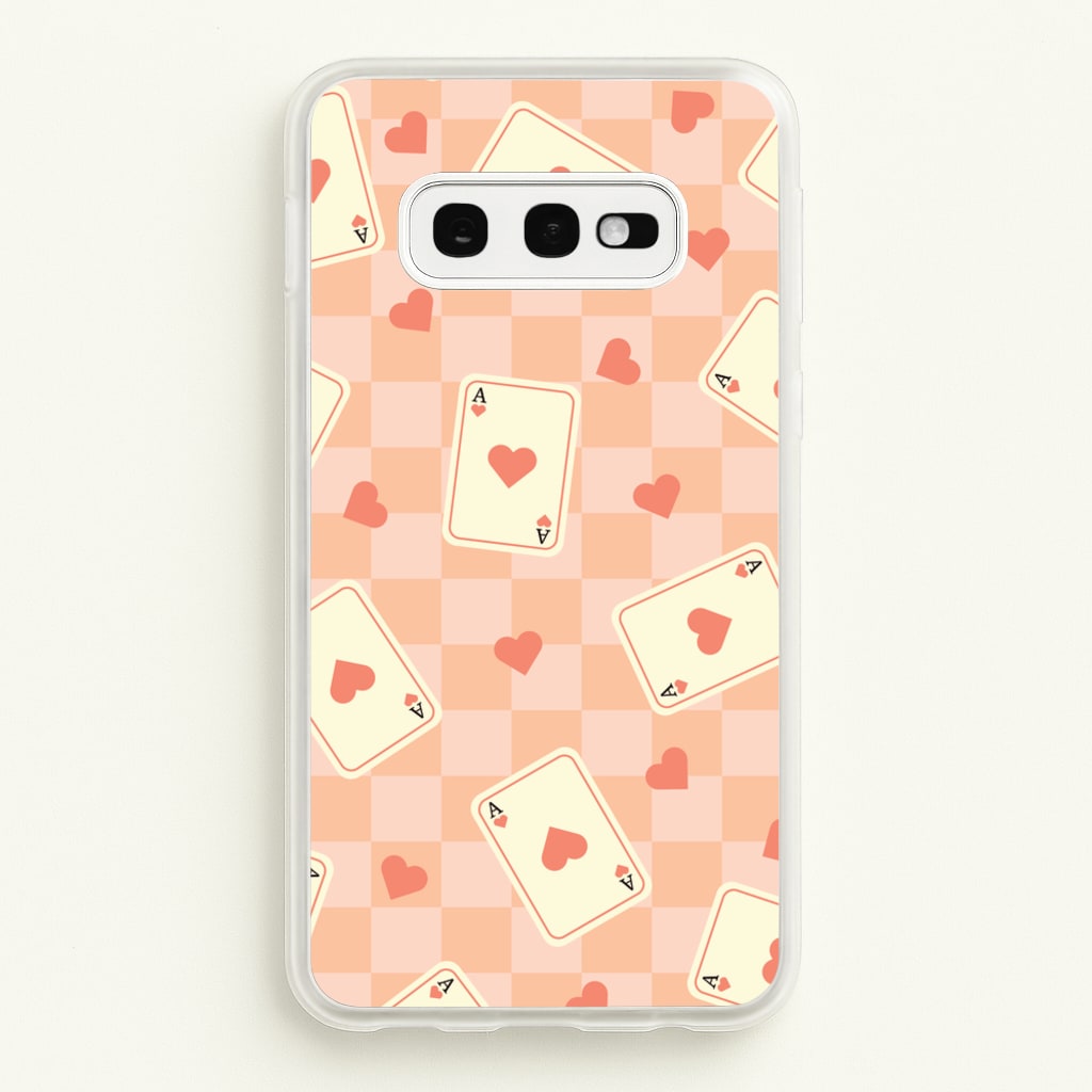 Cute Playing Cards And Hearts Pattern - Clean Girl Aesthetic Phone Case for Galaxy S10e