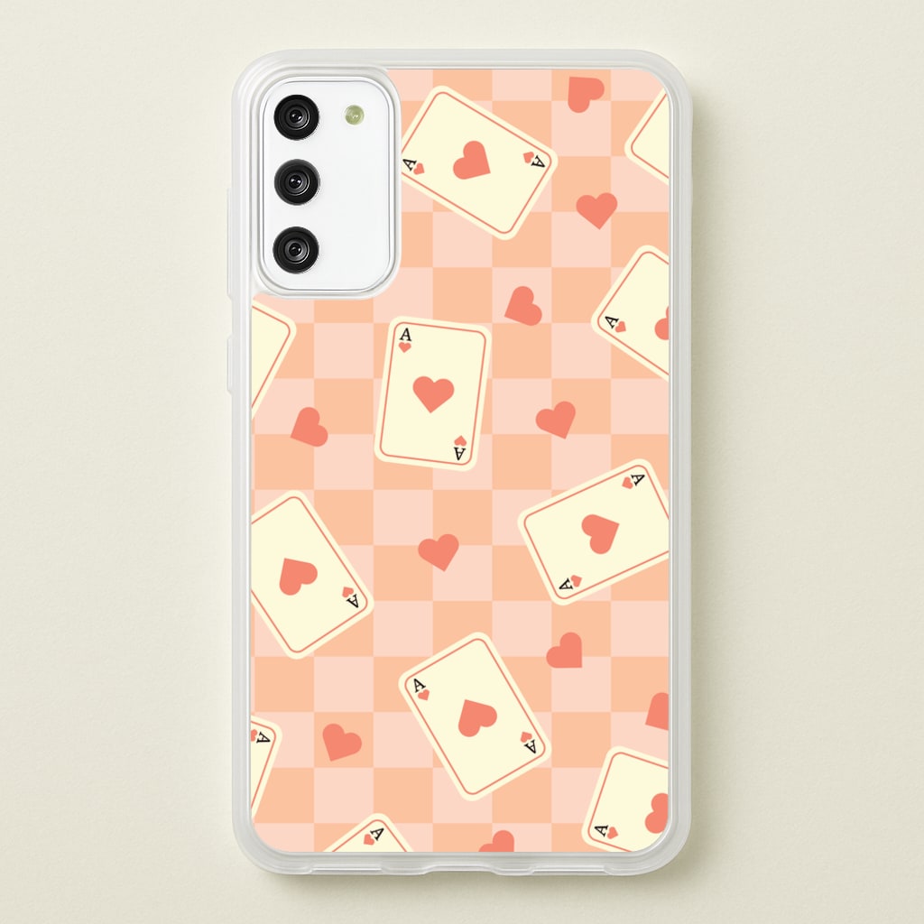 Cute Playing Cards And Hearts Pattern - Clean Girl Aesthetic Phone Case for Galaxy S20FE