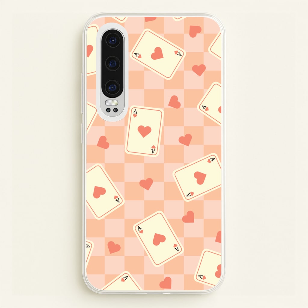 Cute Playing Cards And Hearts Pattern - Clean Girl Aesthetic Phone Case for Huawei P30