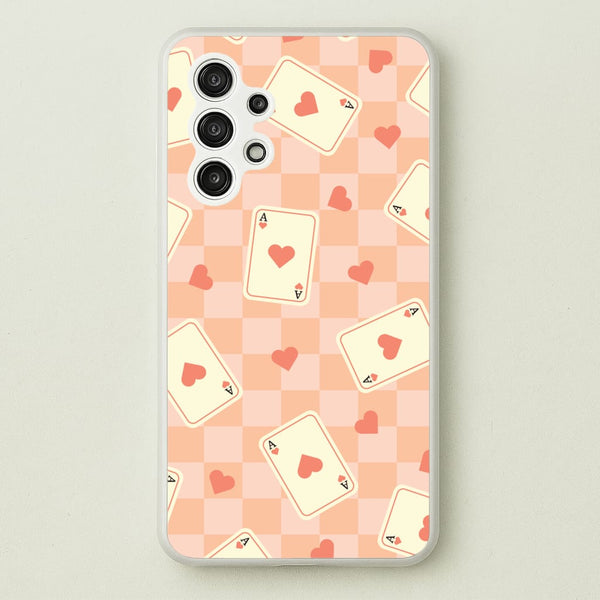 Cute Playing Cards And Hearts Pattern - Clean Girl Aesthetic Phone Case for Galaxy A13