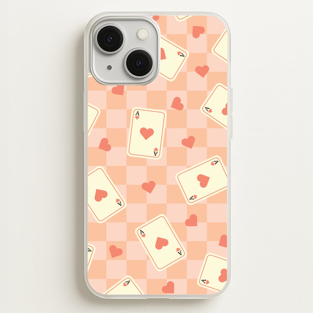 Cute Playing Cards And Hearts Pattern - Clean Girl Aesthetic Phone Case for iPhone 13