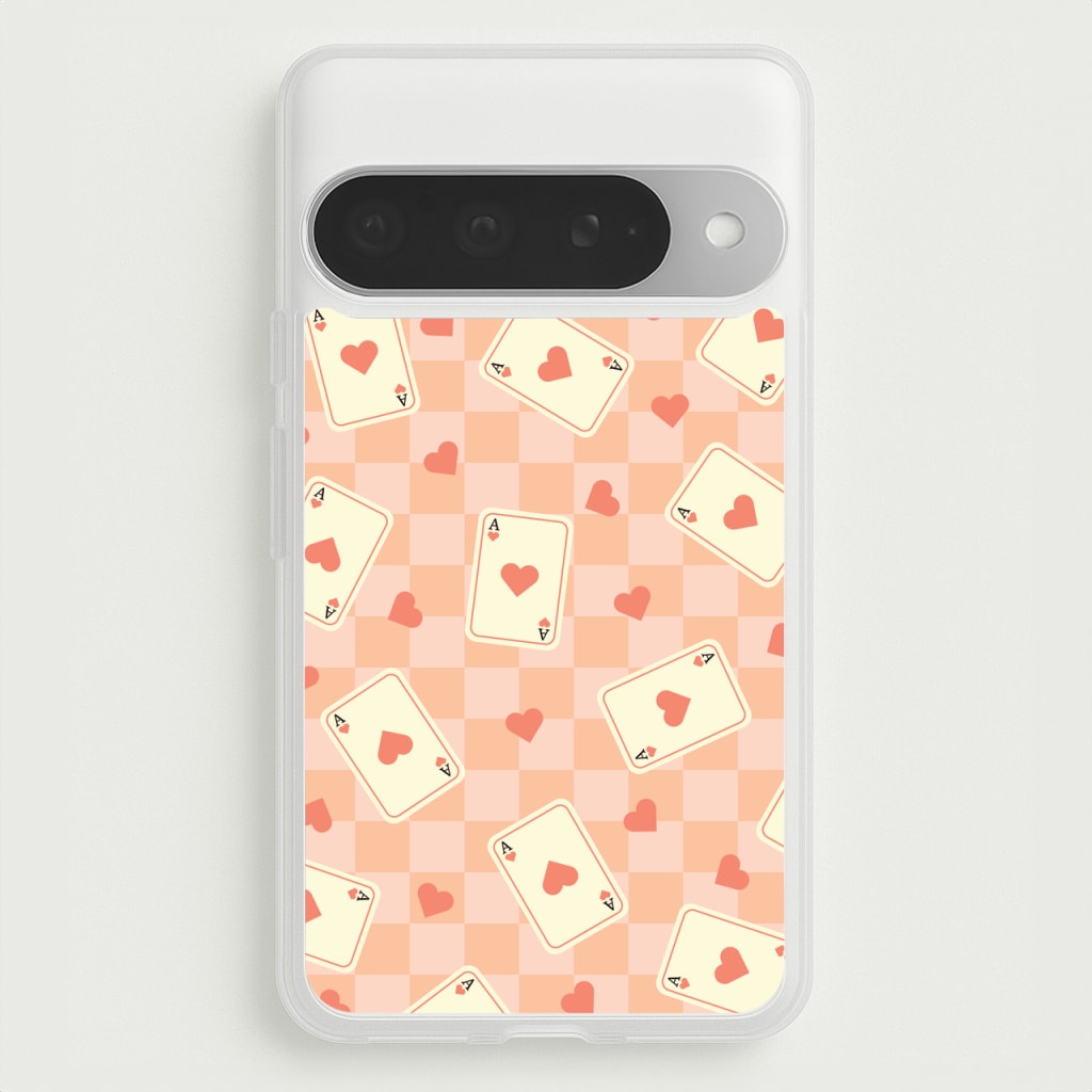 Cute Playing Cards And Hearts Pattern Phone Case for Google Pixel 10 Pro XL