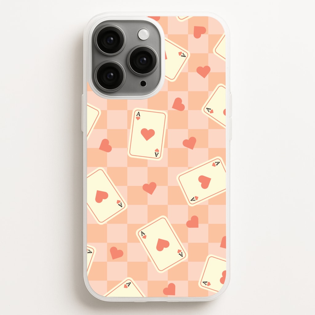 Cute Playing Cards And Hearts Pattern - Clean Girl Aesthetic Phone Case for iPhone 12 Pro Max