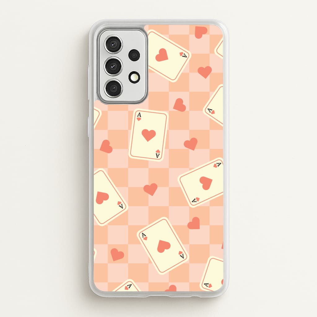 Cute Playing Cards And Hearts Pattern - Clean Girl Aesthetic Phone Case for Galaxy A52 / A52s