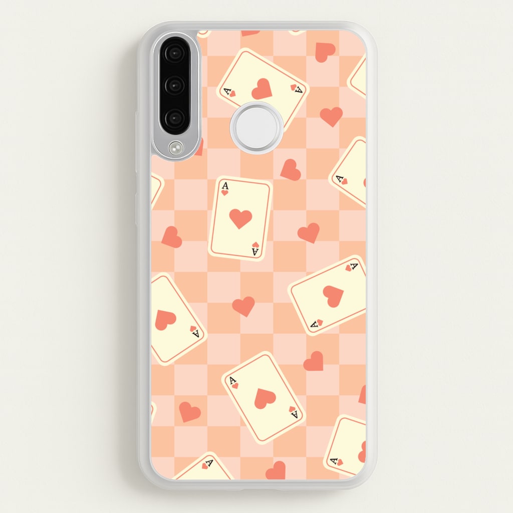 Cute Playing Cards And Hearts Pattern - Clean Girl Aesthetic Phone Case for Huawei P30 Lite