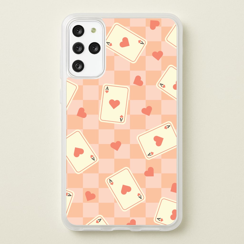 Cute Playing Cards And Hearts Pattern - Clean Girl Aesthetic Phone Case for Galaxy S20 Plus