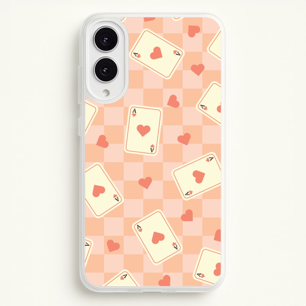 Cute Playing Cards And Hearts Pattern - Clean Girl Aesthetic Phone Case for Galaxy S25 Edge