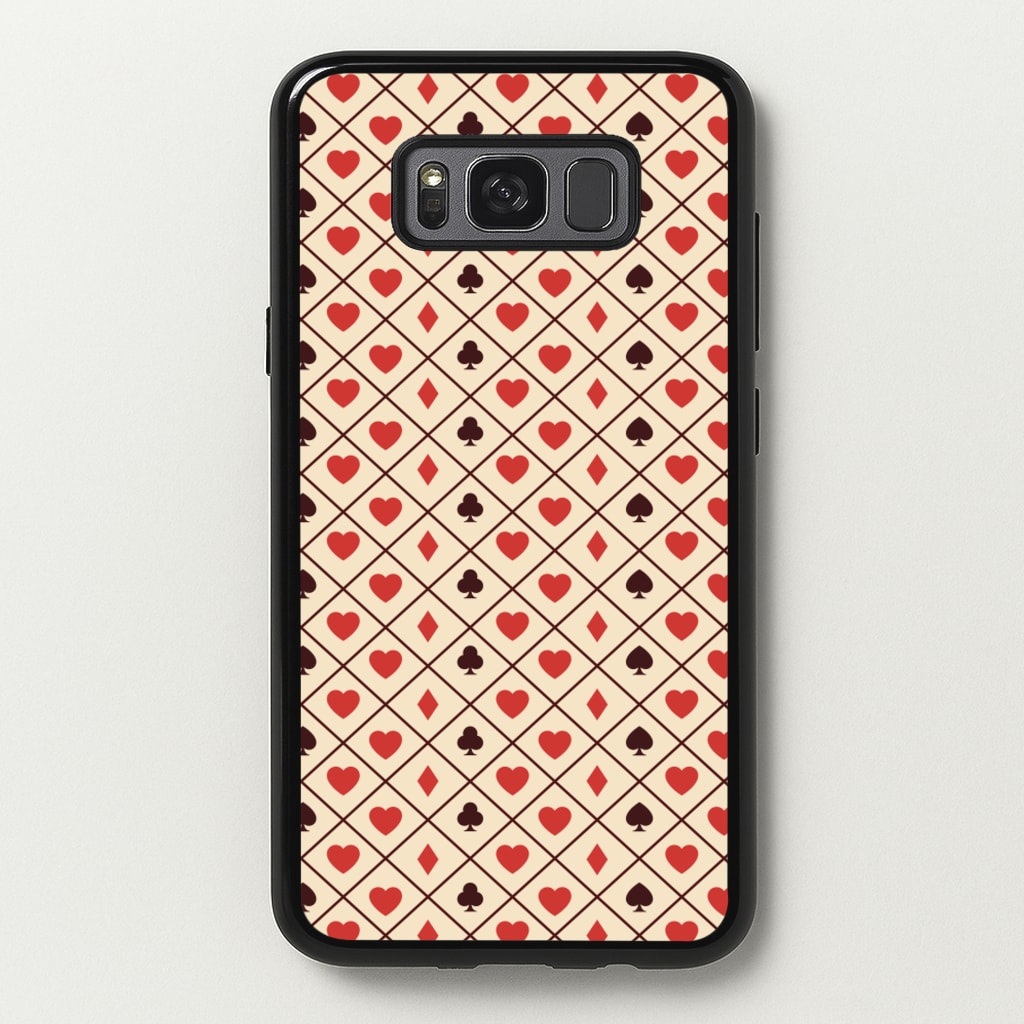 Zig-Zag Card Suits Pattern - Clean Girl Aesthetic Phone Case for Galaxy S8 Plus