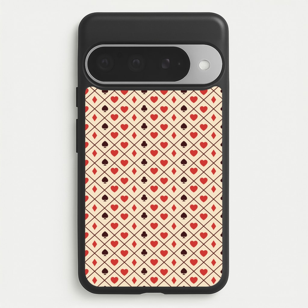 Zig-Zag Card Suits Pattern Phone Case for Google Pixel 10 Pro XL
