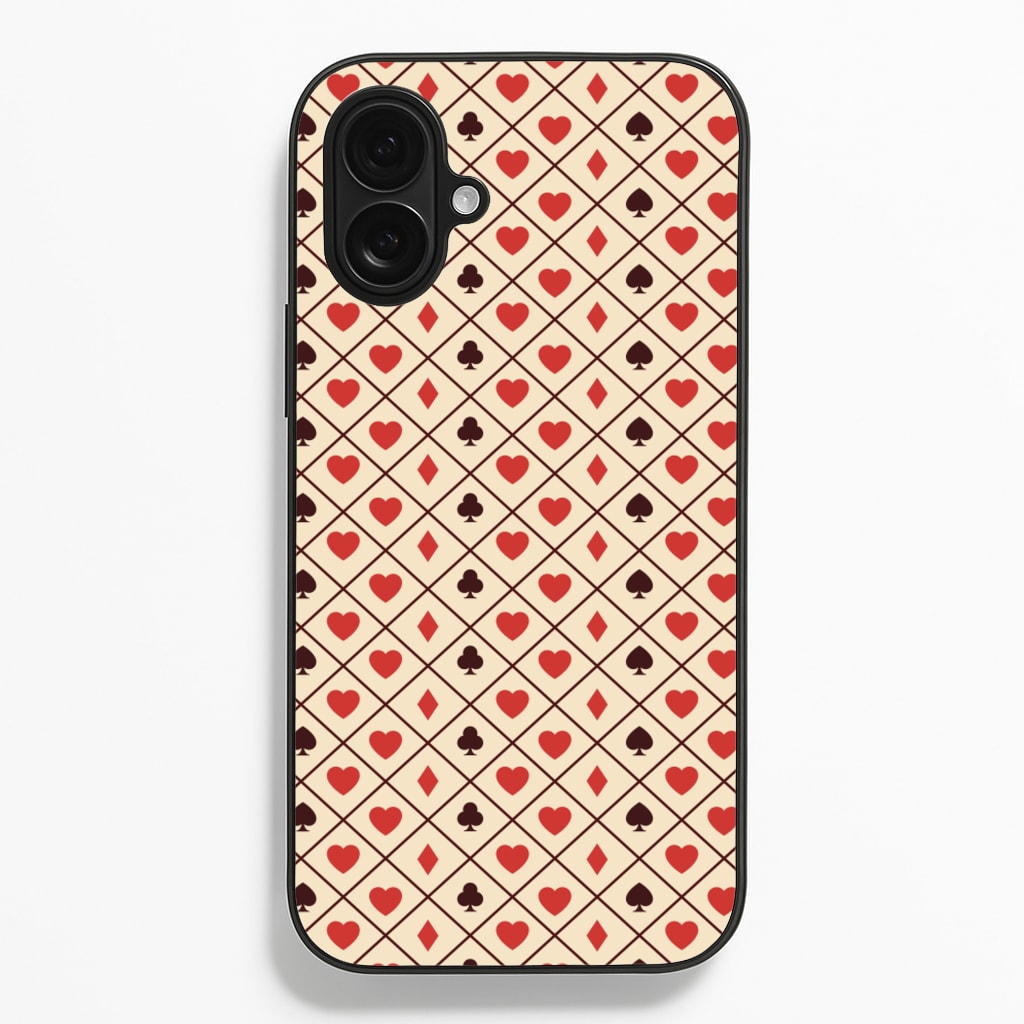 Zig-Zag Card Suits Pattern Phone Case