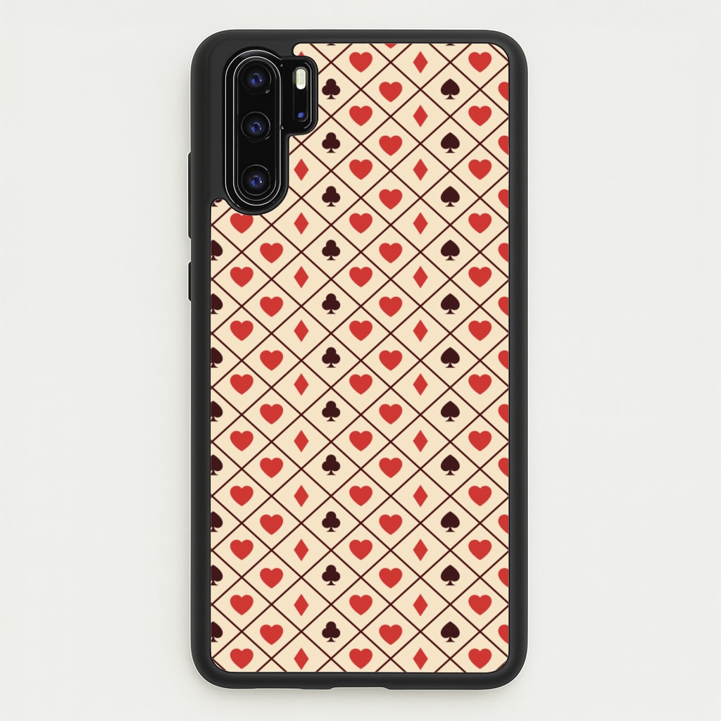 Zig-Zag Card Suits Pattern - Clean Girl Aesthetic Phone Case for Huawei P30 Pro