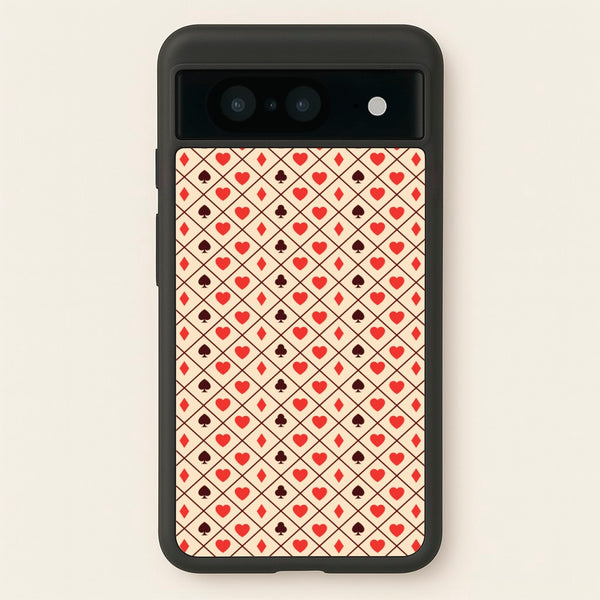 Zig-Zag Card Suits Pattern - Clean Girl Aesthetic Phone Case for Google Pixel 8