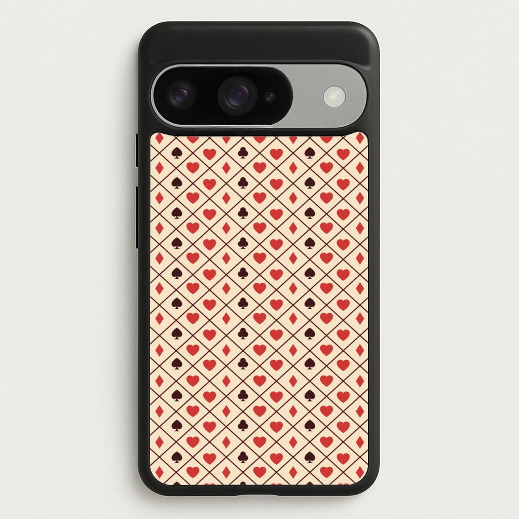 Zig-Zag Card Suits Pattern Phone Case for Google Pixel 10 / 10 Pro