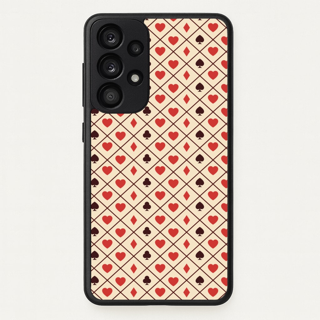 Zig-Zag Card Suits Pattern - Clean Girl Aesthetic Phone Case for Galaxy A53
