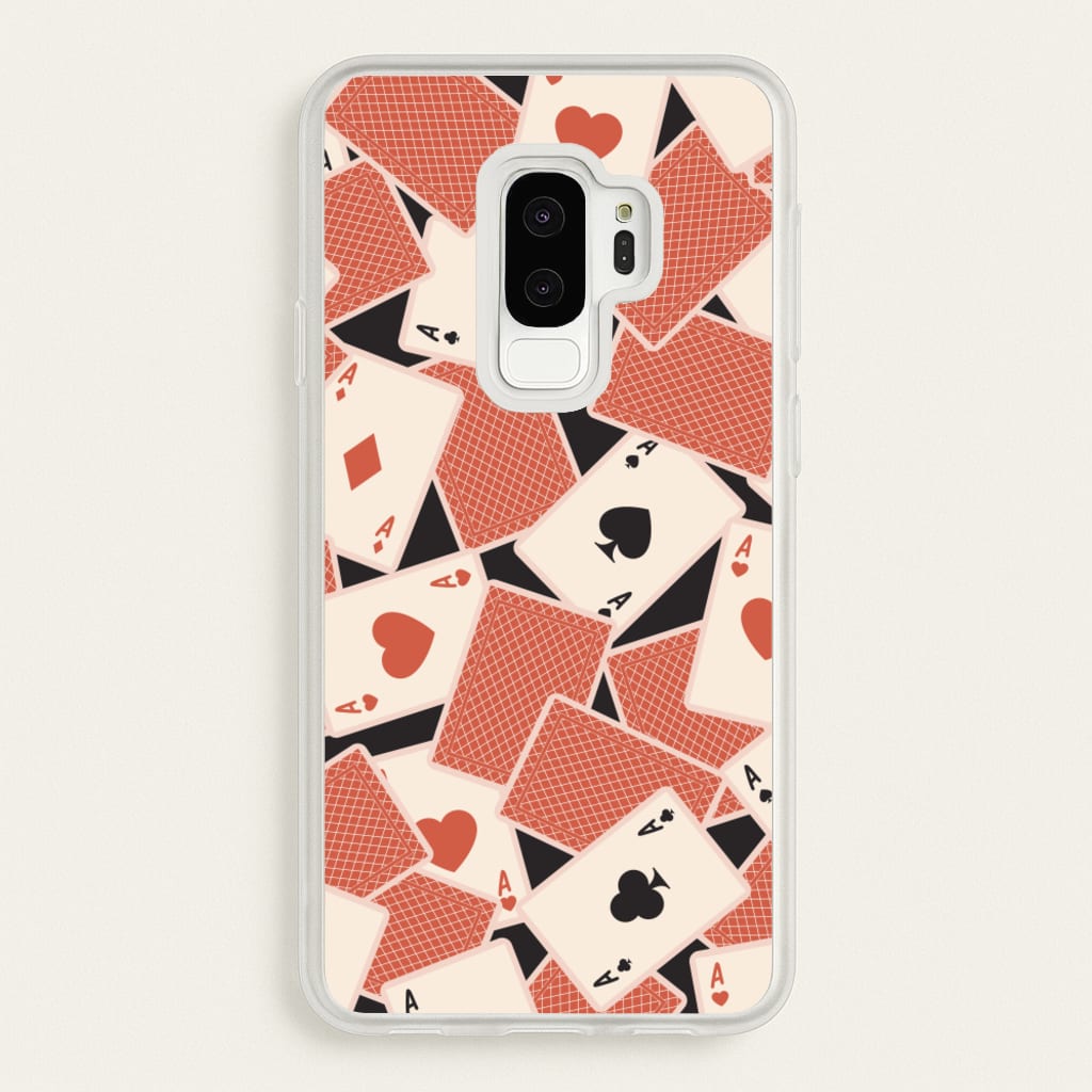 Playing Cards Collage Pattern - Clean Girl Aesthetic Phone Case for Galaxy S9 Plus