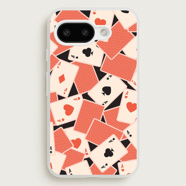 Playing Cards Collage Pattern - Clean Girl Aesthetic Phone Case for Google Pixel 9a