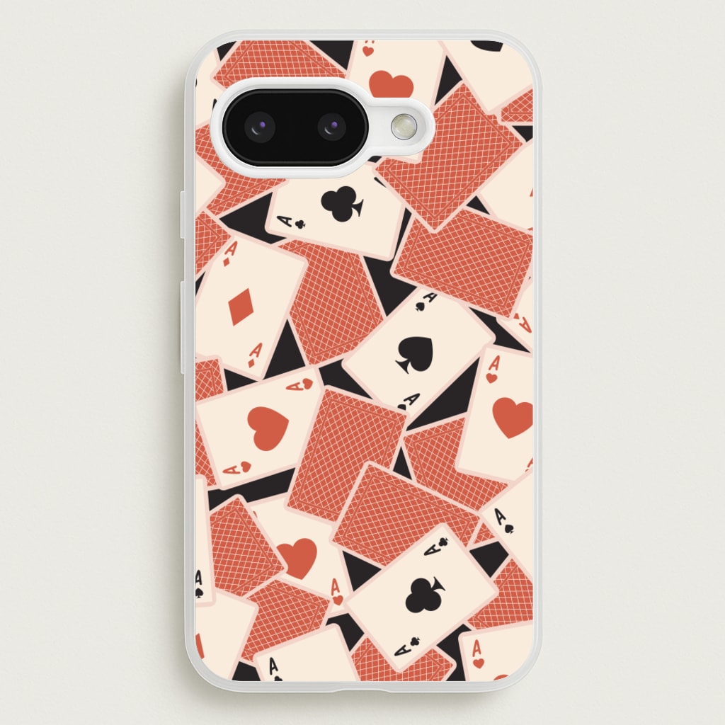 Playing Cards Collage Pattern - Clean Girl Aesthetic Phone Case for Google Pixel 9a