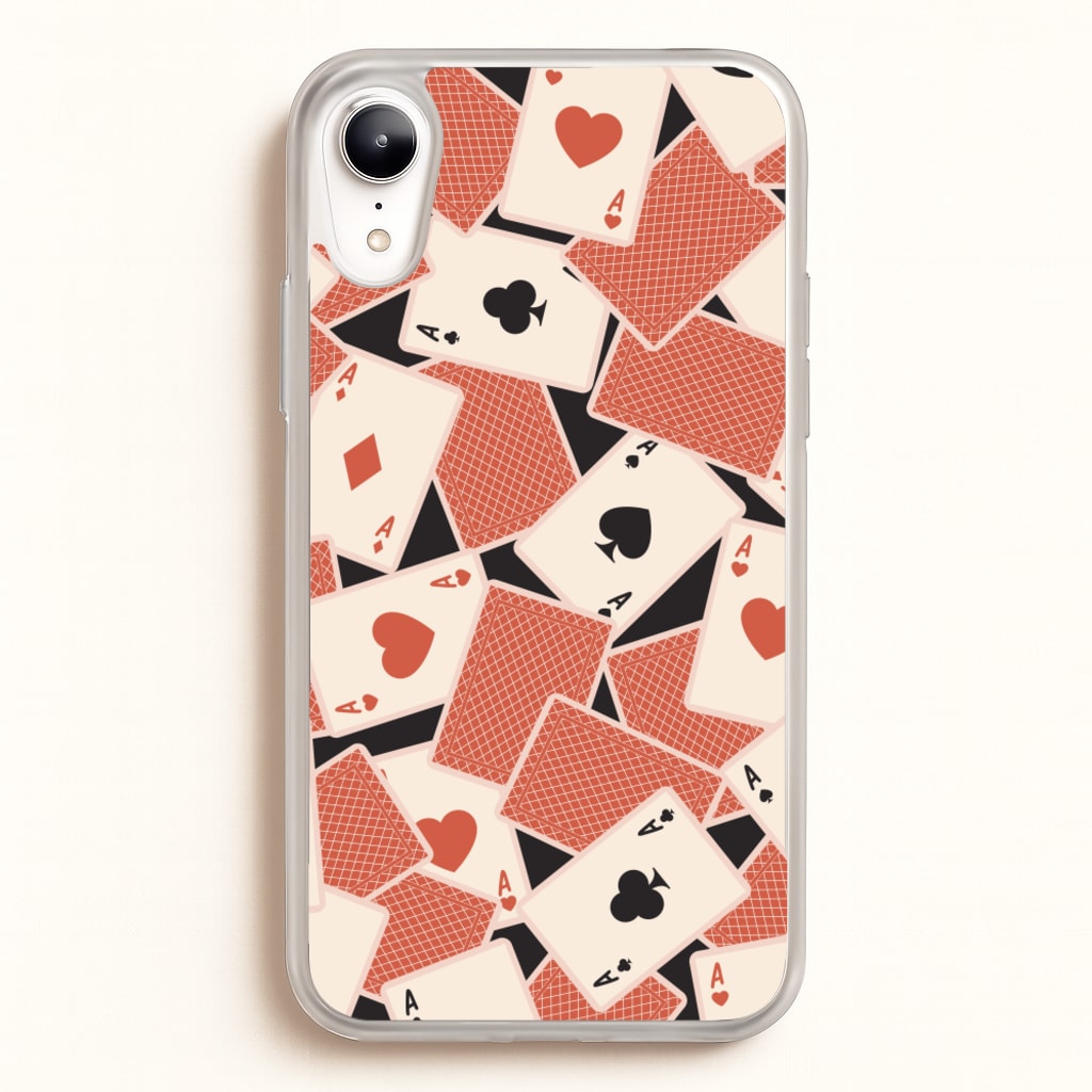 Playing Cards Collage Pattern - Clean Girl Aesthetic Phone Case for iPhone XR