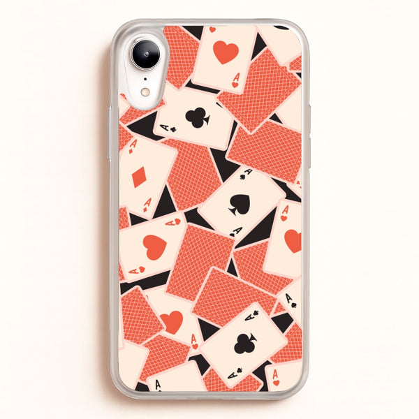 Playing Cards Collage Pattern - Clean Girl Aesthetic Phone Case for iPhone XR