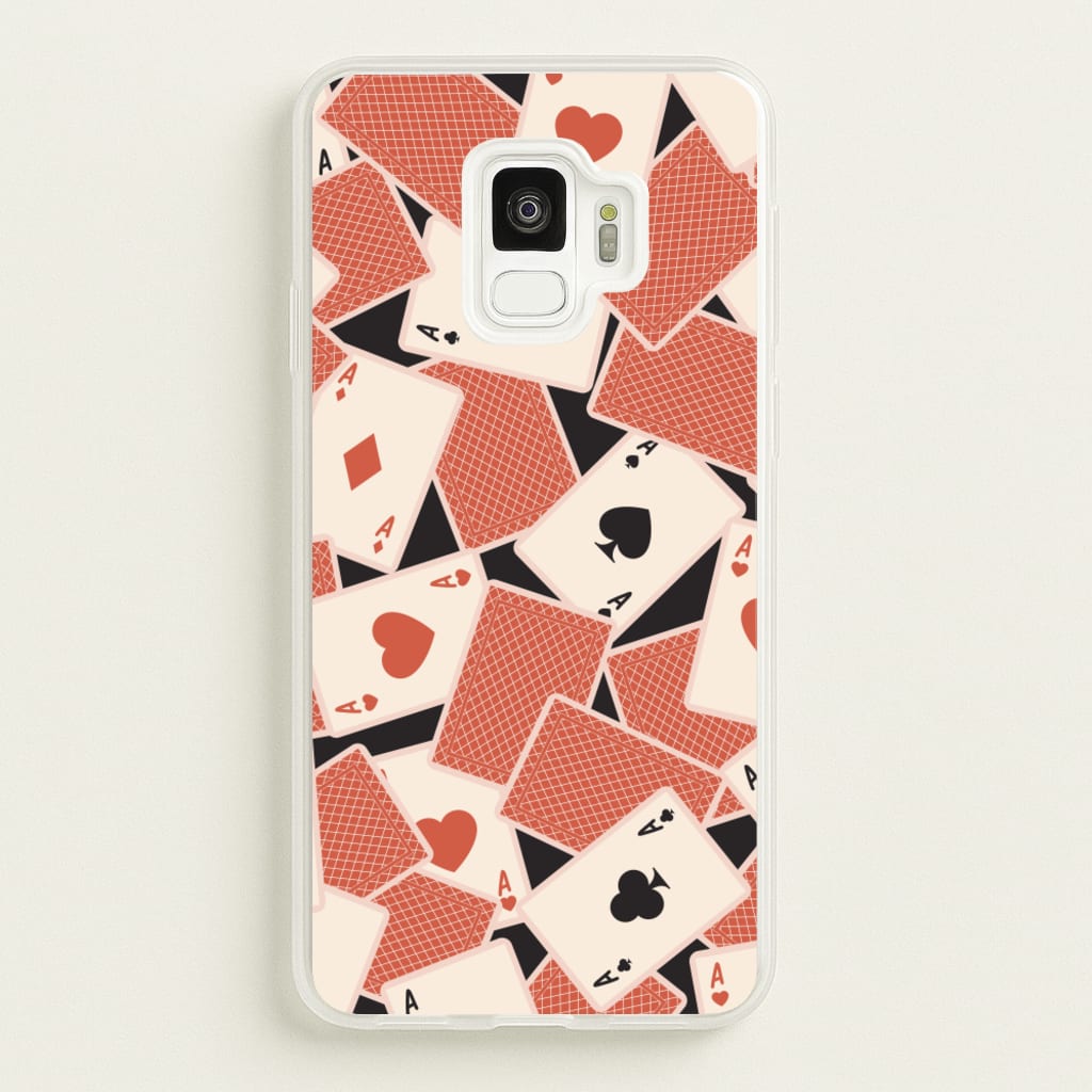 Playing Cards Collage Pattern - Clean Girl Aesthetic Phone Case for Galaxy S9