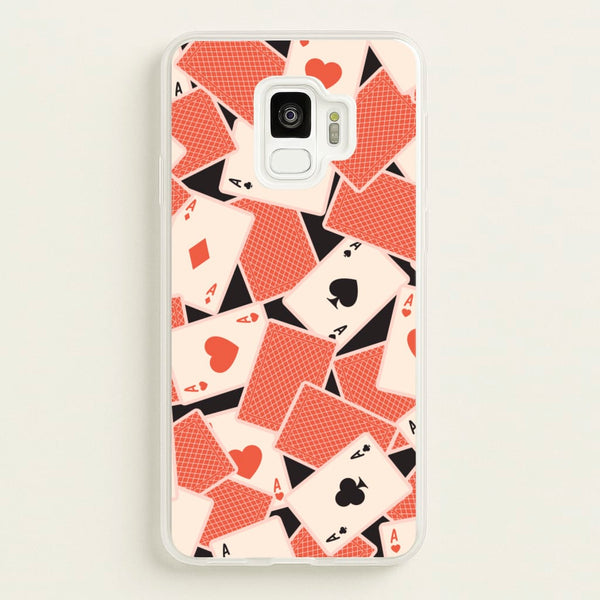 Playing Cards Collage Pattern - Clean Girl Aesthetic Phone Case for Galaxy S9