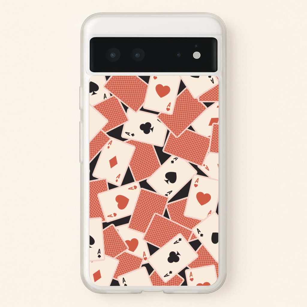 Playing Cards Collage Pattern - Clean Girl Aesthetic Phone Case for Google Pixel 6