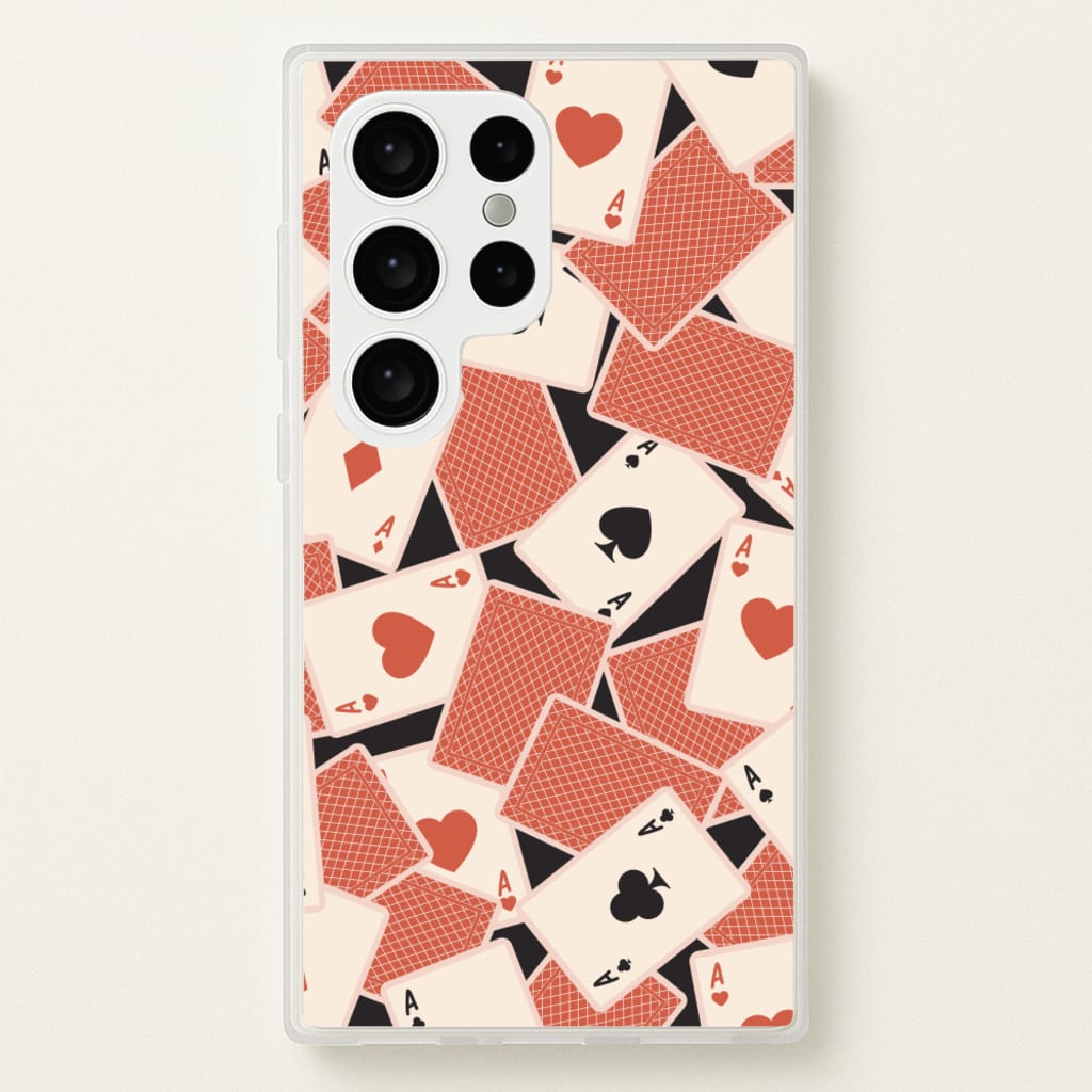 Playing Cards Collage Pattern - Clean Girl Aesthetic Phone Case for Galaxy S24 Ultra