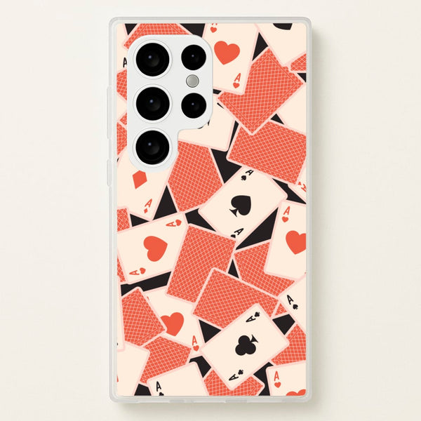 Playing Cards Collage Pattern - Clean Girl Aesthetic Phone Case for Galaxy S24 Ultra