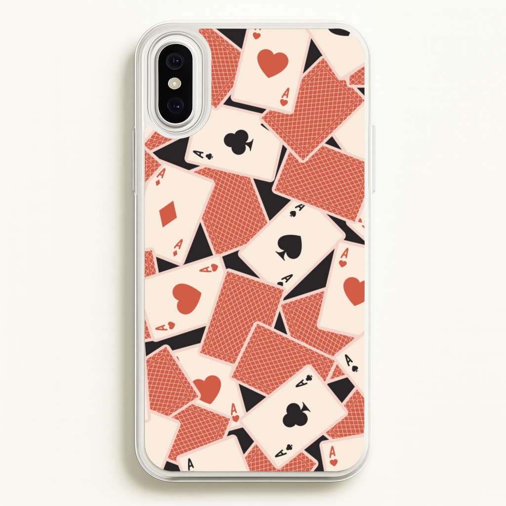 Playing Cards Collage Pattern - Clean Girl Aesthetic Phone Case for iPhone XS Max