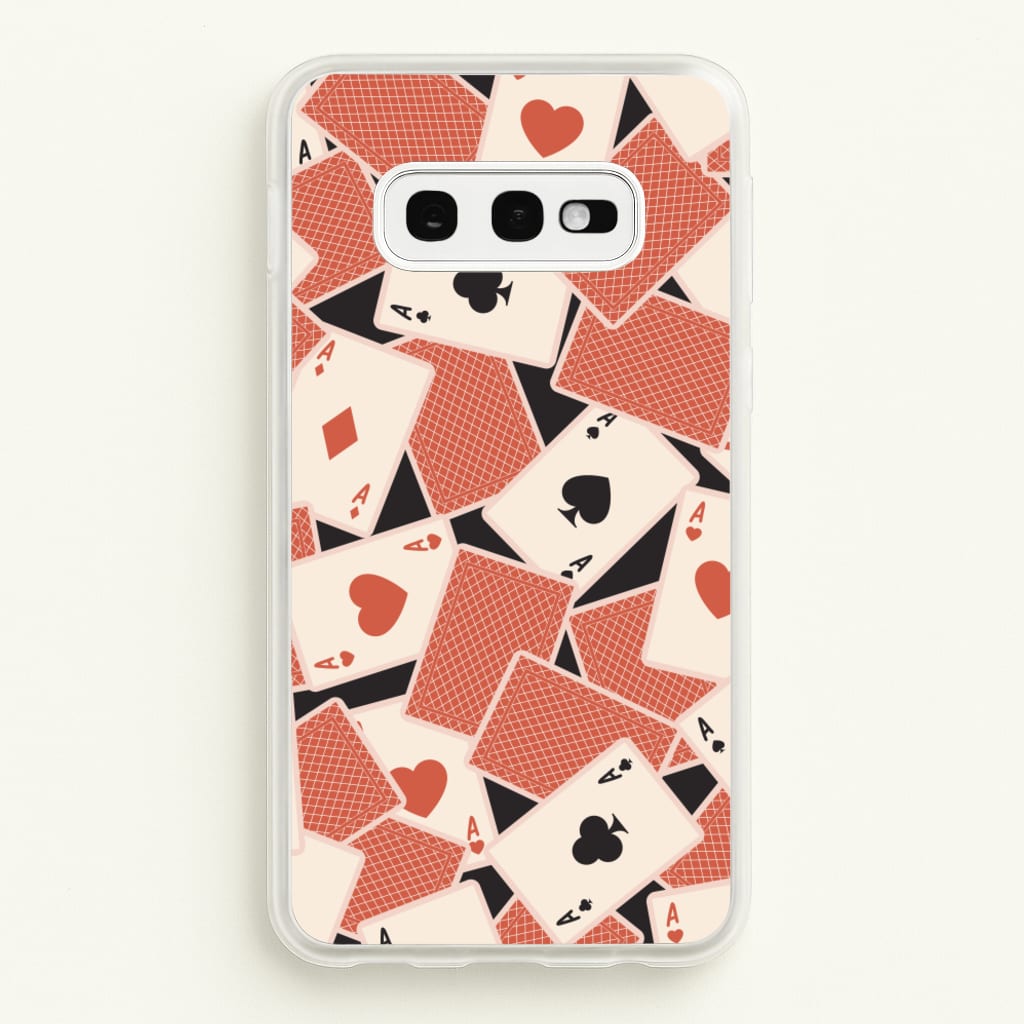 Playing Cards Collage Pattern - Clean Girl Aesthetic Phone Case for Galaxy S10e