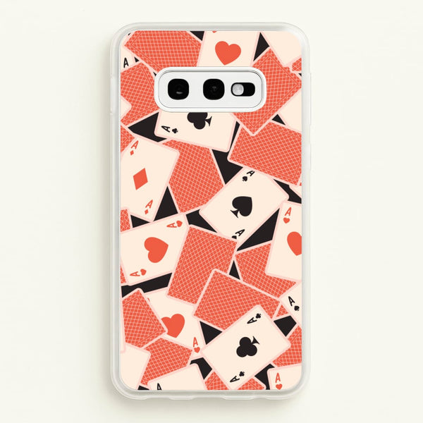 Playing Cards Collage Pattern - Clean Girl Aesthetic Phone Case for Galaxy S10e