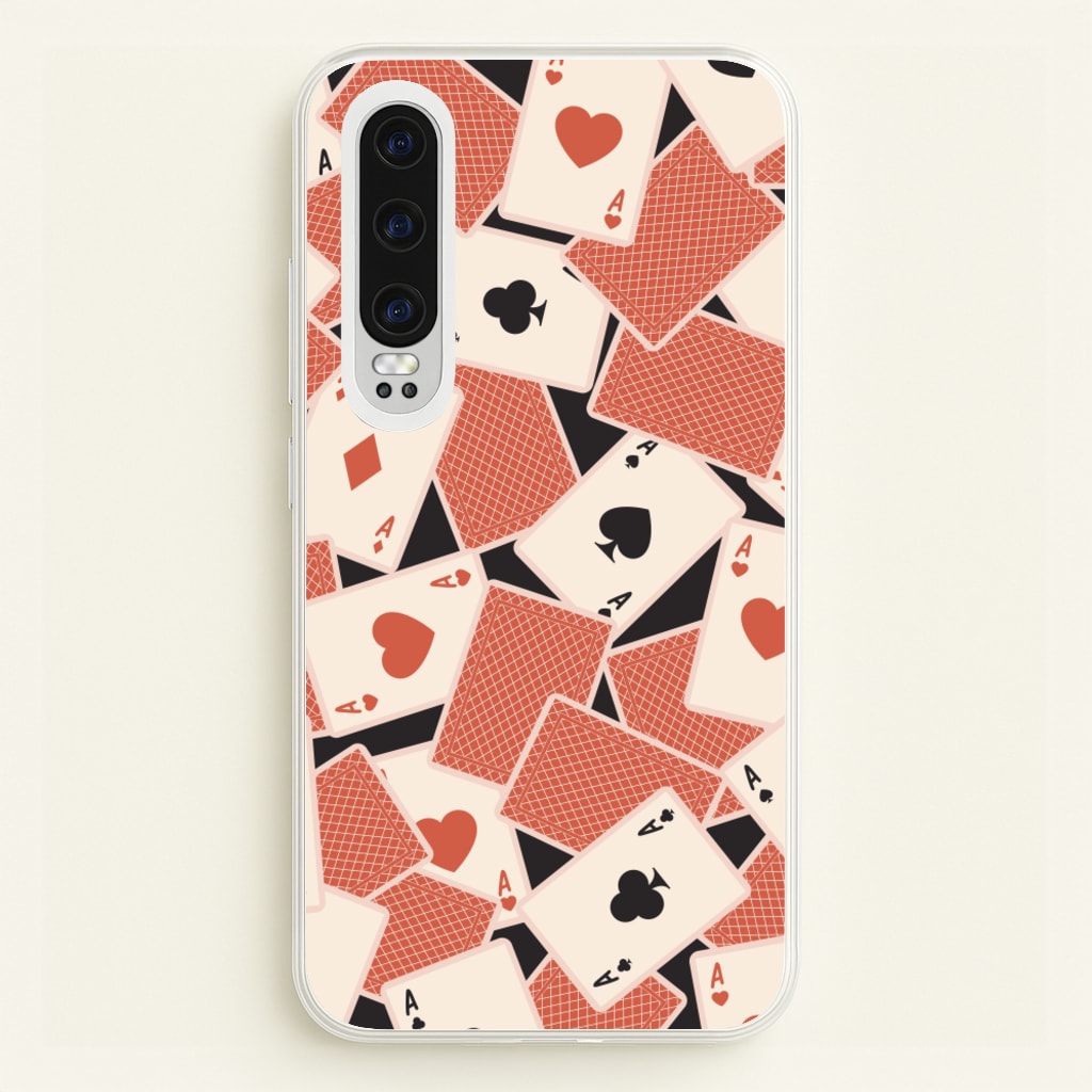 Playing Cards Collage Pattern - Clean Girl Aesthetic Phone Case for Huawei P30