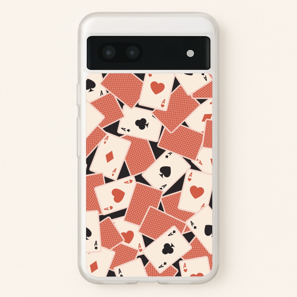 Playing Cards Collage Pattern - Clean Girl Aesthetic Phone Case for Google Pixel 6a