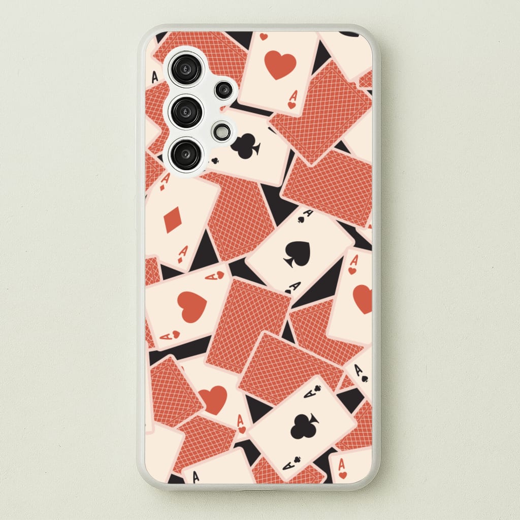 Playing Cards Collage Pattern - Clean Girl Aesthetic Phone Case for Galaxy A13