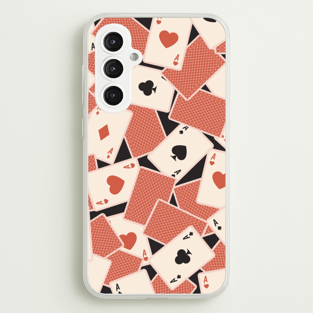 Playing Cards Collage Pattern - Clean Girl Aesthetic Phone Case for Galaxy S23FE