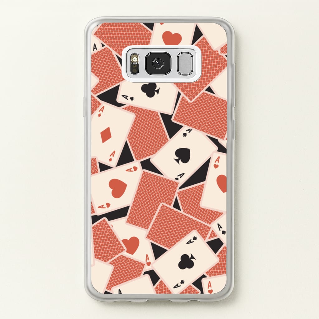 Playing Cards Collage Pattern - Clean Girl Aesthetic Phone Case for Galaxy S8