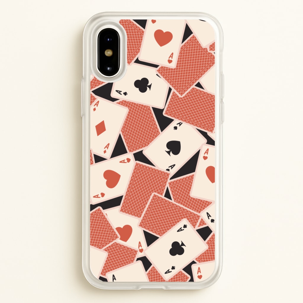 Playing Cards Collage Pattern - Clean Girl Aesthetic Phone Case for iPhone X / XS