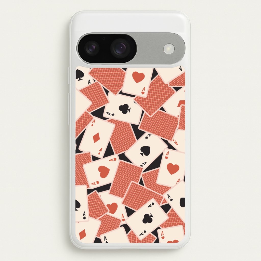 Playing Cards Collage Pattern - Clean Girl Aesthetic Phone Case for Google Pixel 9 / 9 Pro