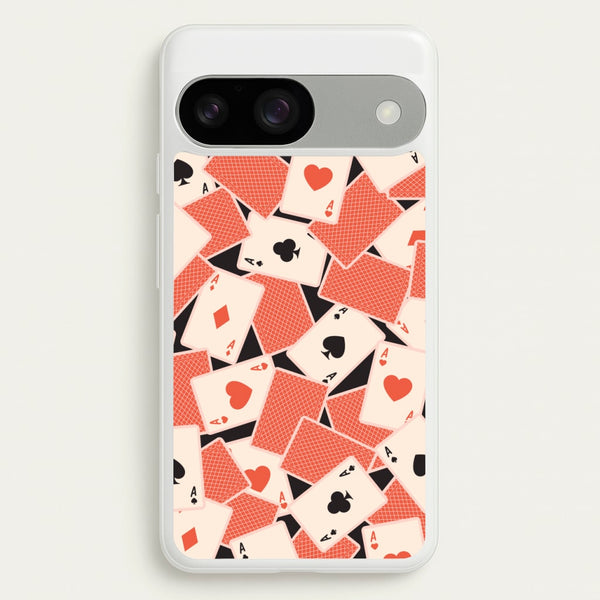 Playing Cards Collage Pattern - Clean Girl Aesthetic Phone Case for Google Pixel 9 / 9 Pro
