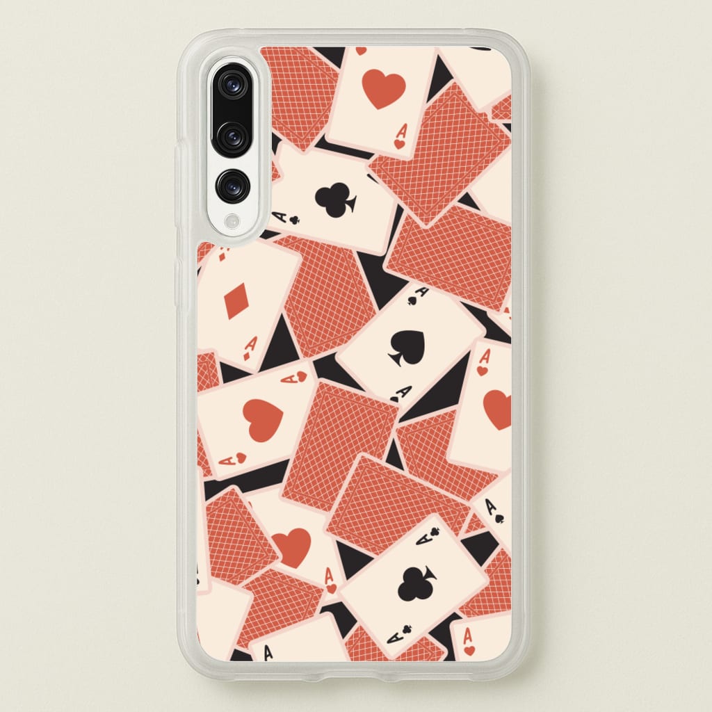 Playing Cards Collage Pattern - Clean Girl Aesthetic Phone Case for Huawei P20 Pro